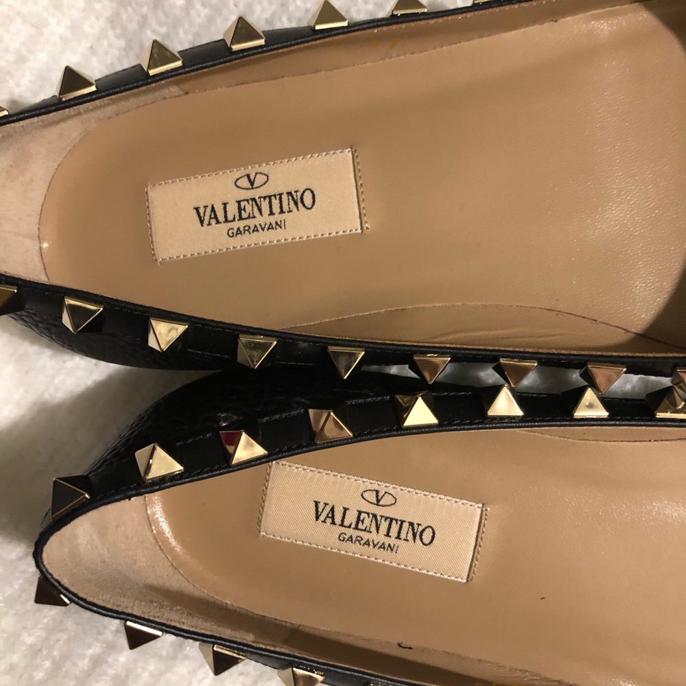 Valentino black and gold rockstud flats - Picture 2 of 4